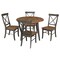 International Concepts 42 in. Solid Wood Round Dual Drop Leaf Dining Table with 4 Chairs in Hickory/Washed Coal K45-42DL-C613-4 - alternate 1